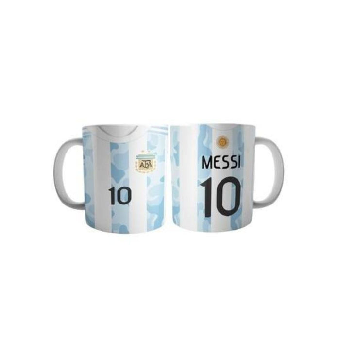 Camiseta Taza Messi Caneca de Café Xícara de Chá Lionel Messi 10 Design - Xícara de Cerâmica Impressa em Ambos os Lados 