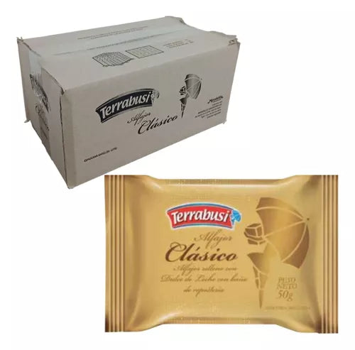 Terrabusi Alfajores Classic Milk Chocolate Filled with Dulce de Leche Wholesale Bulk Box (box of 48)