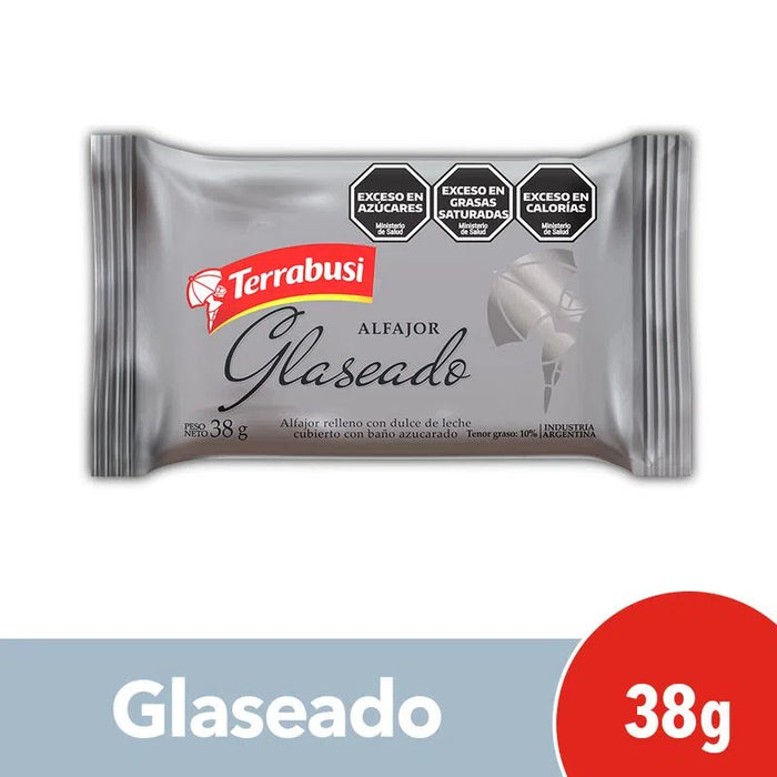 Terrabusi Alfajores Sugar Frosting Filled with Dulce de Leche, Glaseado Relleno con Dulce de Leche, 38 g / 1.34 oz (Pack of 6)