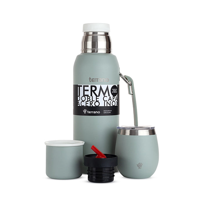Terrano | 1L Stainless Steel Mate Set with Thermos and Mate with Lid