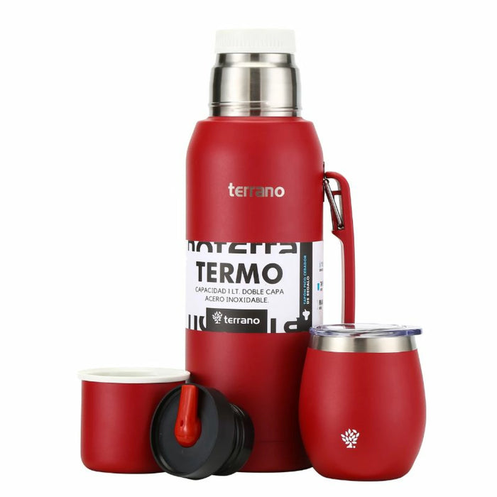 Terrano | 1L Stainless Steel Mate Set with Thermos and Mate with Lid