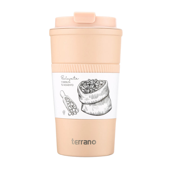 Terrano | Hermetic Screw Cap Thermal Coffee Mug with Silicone Grip - Stay Hot and Stylish | 510 ML
