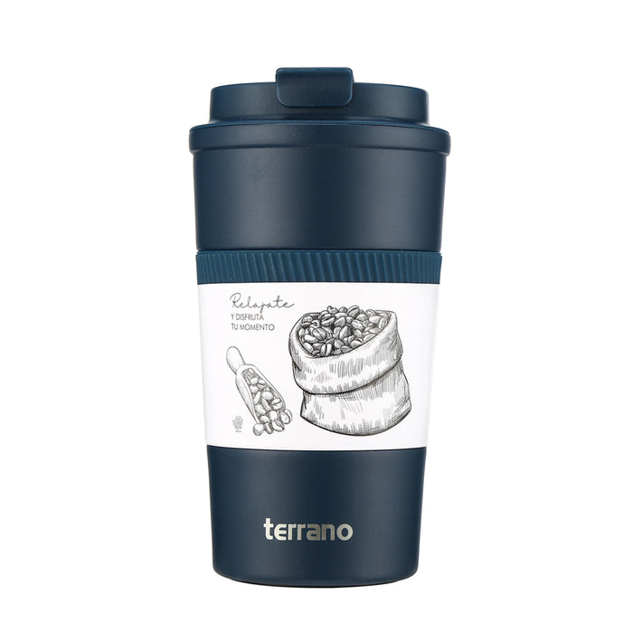Terrano  Hermetic Screw Cap Thermal Coffee Mug with Silicone Grip