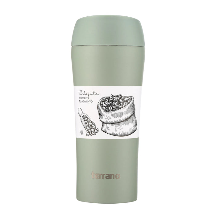 Terrano | Hermetic Screw Cap Thermal Mug with One-Click Open/Close Button | 450 ML