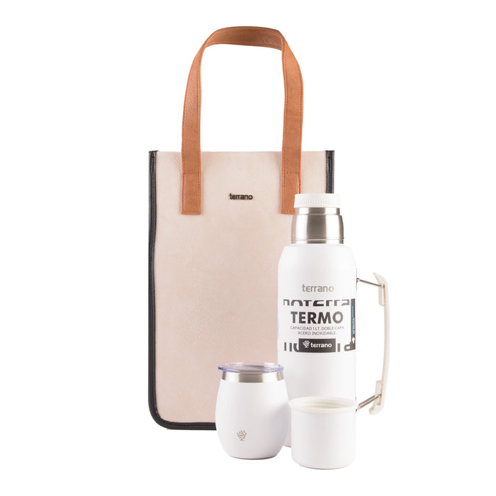 Terrano | Stainless Steel Combo: Mate with Lid, Thermos, and Mate Bag Set | Set Matero