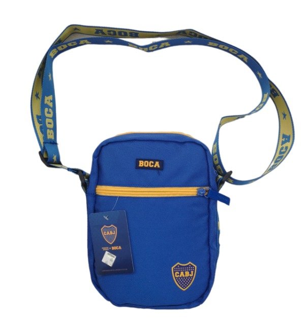 The Hincha House Official Boca Juniors Sling Bag - Exclusive Polyester Design with Embossed BOCA Logo - Sturdy Construction, Adjustable Strap, Metal Zippers - Ideal for True Fans - Bandolera Oficial Boca Juniors