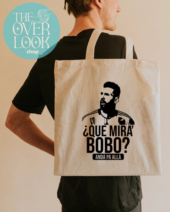 The Over Look | Messi Canvas Tote Bag - Que Mira' Bobo? - Stylish Football Fan Accessory