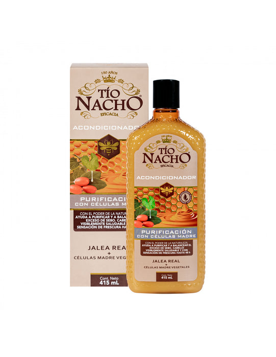 Tío Nacho Acondicionador Purificación Hair Conditioner with Royal Jelly &amp; Plant Stem Cells, frasco de 415 ml / 14 fl oz 