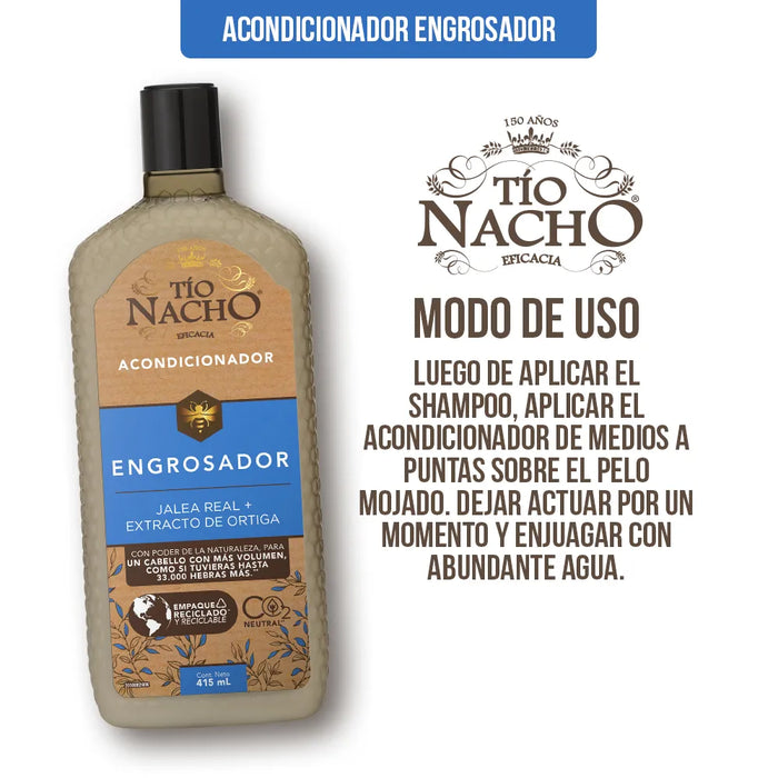 Tío Nacho Engrosador V2 Hair onditioCner - Thicker, Fuller, Stronger Hair with Royal Jelly & Capilgross Formula x 415 ml / 14.03 oz