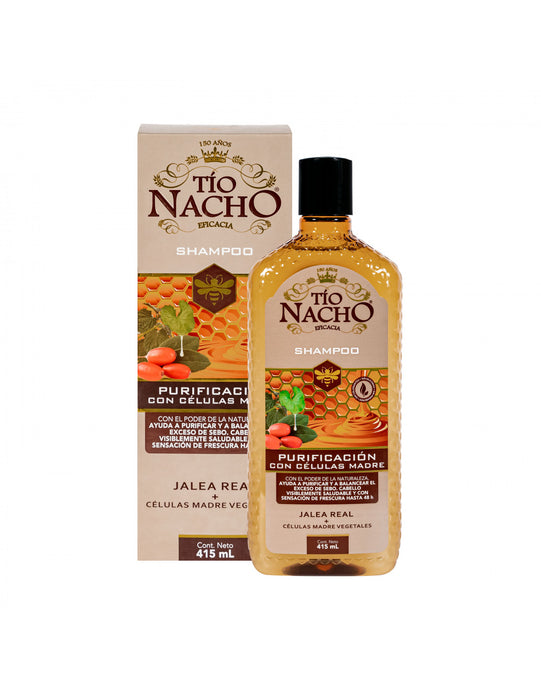 Tío Nacho Shampoo Purificación Shampoo com Geléia Real e Células Tronco Vegetais, frasco de 415 ml / 14 fl oz 