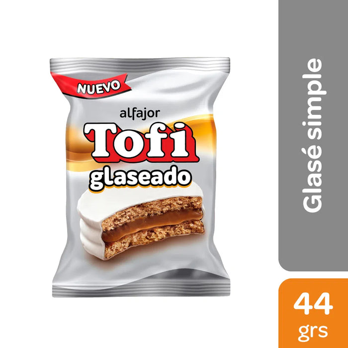 Tofi Alfajor Glaseado Chocolate Coberto com Açúcar, 44 g / 1,5 oz (embalagem com 6) 