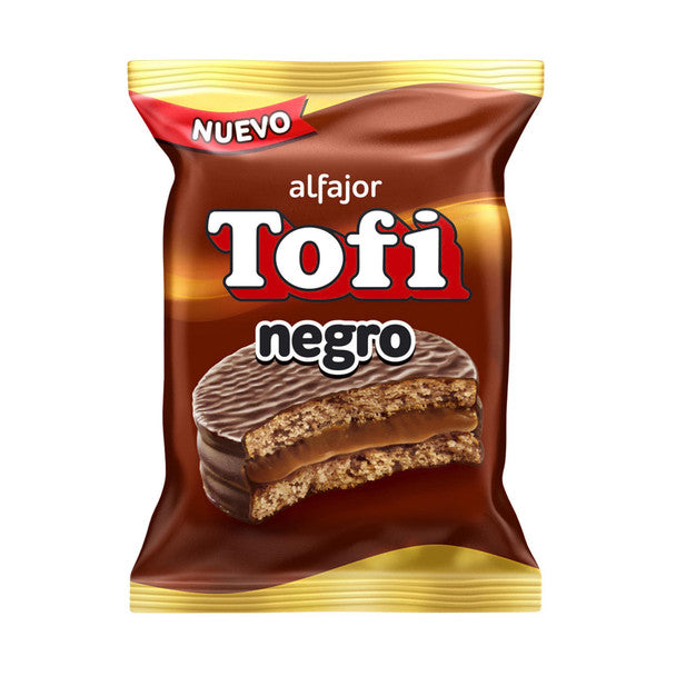 Tofi Alfajor Negro Milk Chocolate Alfajor Filled with Dulce De Leche Wholesale Bulk Box, 46 g / 1.6 oz ea (box of 36 count)