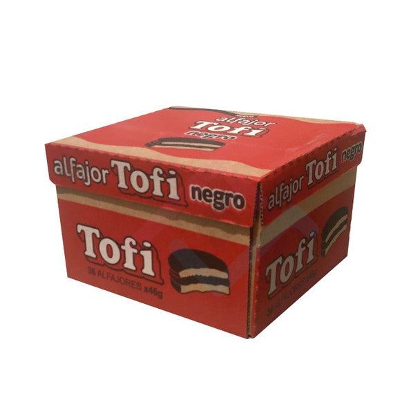 Tofi Alfajor Negro Milk Chocolate Alfajor Filled with Dulce De Leche Wholesale Bulk Box, 46 g / 1.6 oz ea (box of 36 count)