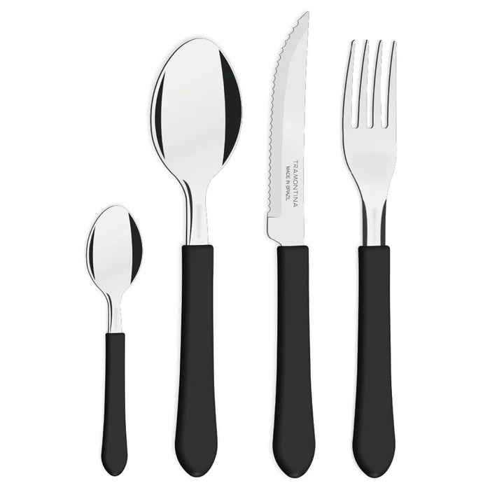 Tramontina Cubiertos Polypropylene Handle 24-Piece Stainless Steel Leme Cutlery Set - Elegant Dining Essentials
