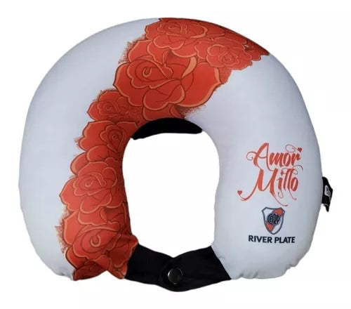 Travel Smart Cervical Pillow - Ultimate Comfort with Futbol Love for Millo River Plate Fans - Almohada De Viaje Cervical Inteligente Futbol Amor Millo River Plate
