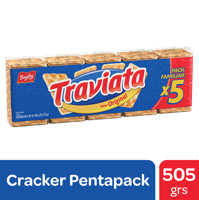 Traviata Original Flavor Water Biscuits Crackers - Irresistible Crunchiness by Traviata - 505 g / 17.81 oz Pack