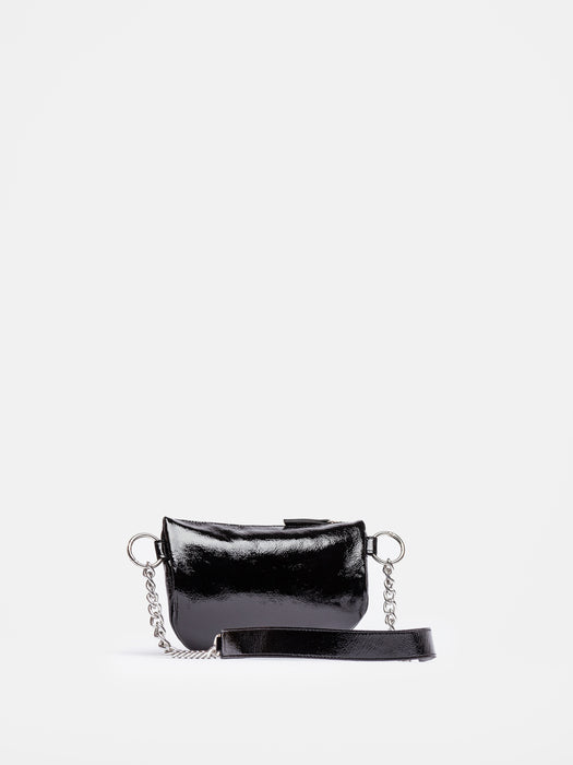 Prüne Trendy and Chic Troupe Crinkled Patent Leather Hip Bag - Stylish, Comfortable, and Practical