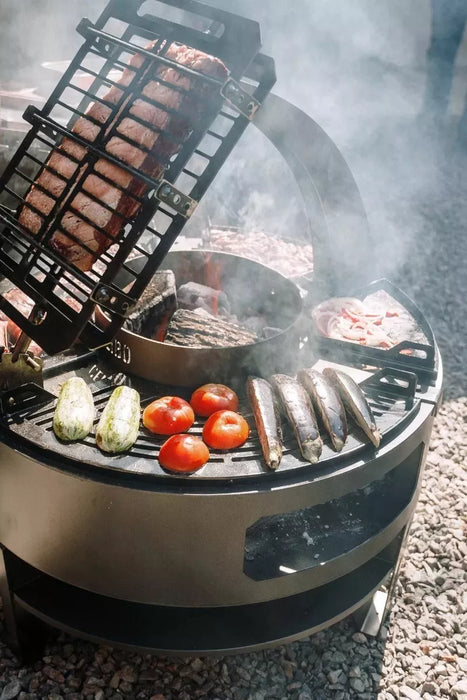 Tromen Duomo - Premium Dark Grey Wood Fire Grill - Authentic Argentine Barbecue Experience