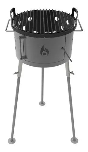 Tromen Duomo Portable 380 Enamelled Iron Black Charcoal Grill - Cook with Style