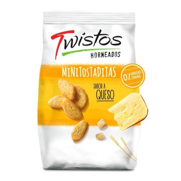 Twistos Horneados Sabor Queso Mini Baked Toasts Cheese Flavor, 40 g / 1.41 oz (pack of 3)