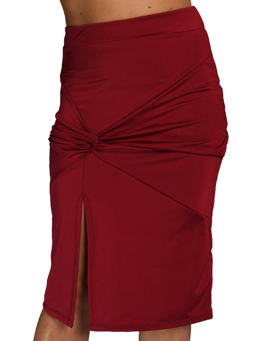 Two For Tango | Nautical Elegance: Formentera Skirt - Knot Collection, Dance-Ready Comfort, Front-Slit Style | Tango Dress