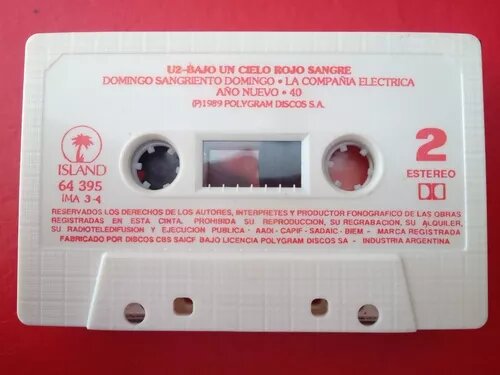 U2 Cassette - Under a Blood Red Sky