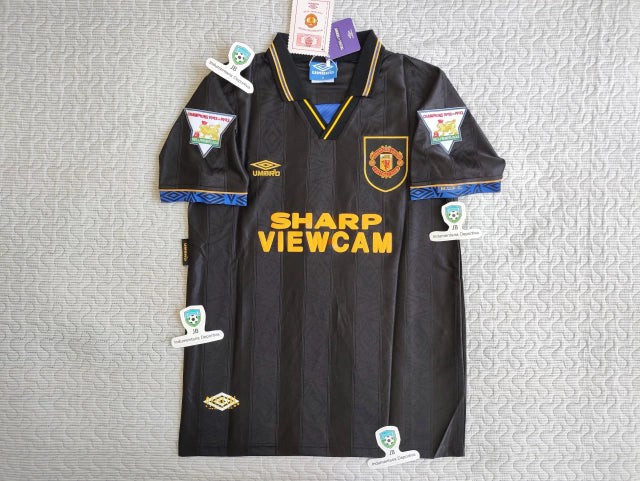 Umbro Manchester United Retro 1993-95 Black Jersey - Choose With or Without Print