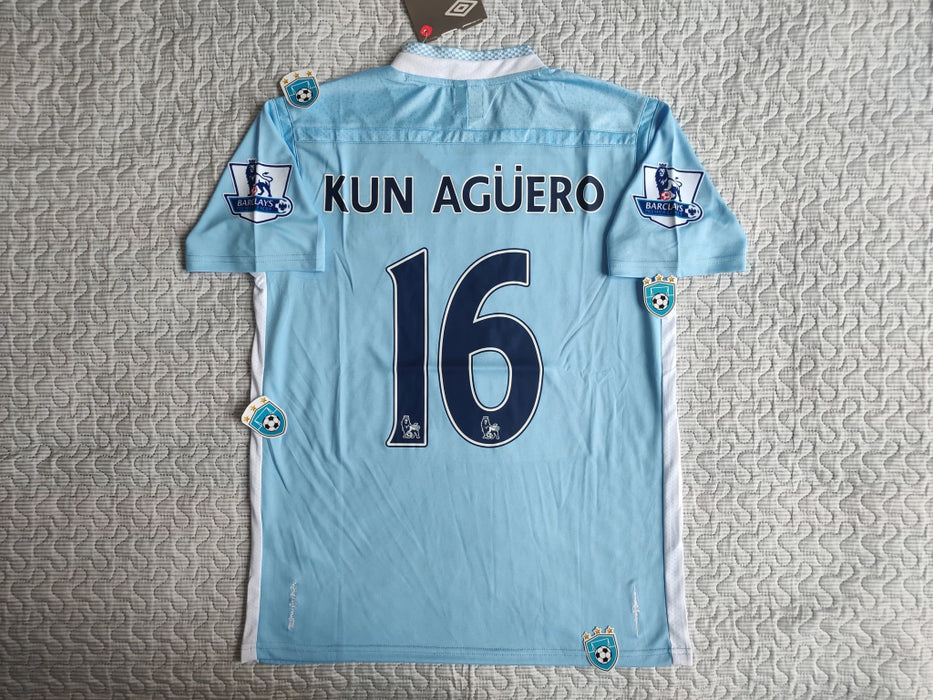 Umbro Retro 2011/12 Manchester City Home Jersey - Kun Agüero 16 Edition, Premier League Classic