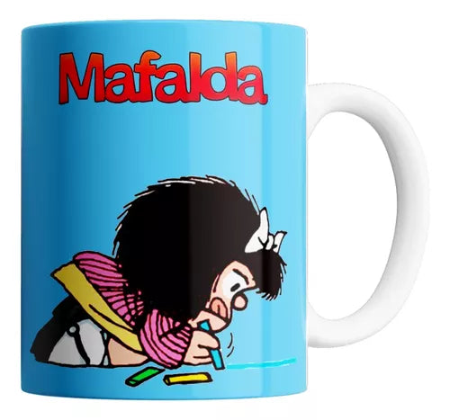Unique Mafalda Ceramic Mug - drawing Character Coffee Cup