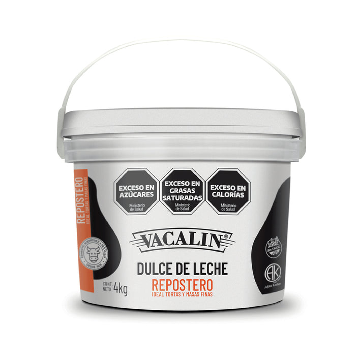 Vacalin Dulce de Leche Reposteria, Confectioner's Thicker Milk Confiture for Bakeries, Cakes and Pastry, 4 kg / 8.8 lb plastic bin