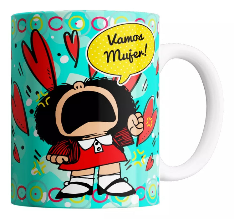 Vamos Mujer! Mafalda Ceramic Mug - Unique Coffee Cup