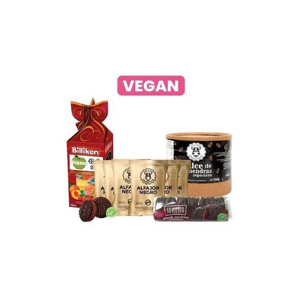 Vegan Combo Perfect Gift Combo with Almond Dulce de Leche Caramel, Chocolate Cookies, Alfajores & Fruit Flavored Gummies