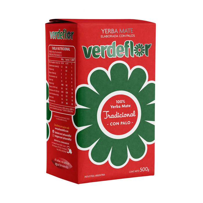 Verdeflor Yerba Mate Con Palo 100% Traditional Yerba Mate, 500 g / 1.1 lb