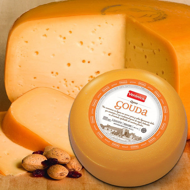 Verónica Queso Gouda en Horma Pintada Dutch Semi-Hard Cheese Cow's Milk Cheese Gluten Free, 4.20 kg / 9.28 lb (approx)
