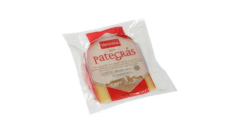 Verónica Queso Pategrás Trozado Semi-Hard Cheese Pategras Pasta Semi-Dura - Gluten Free, 370 g / 13 oz sealed pack