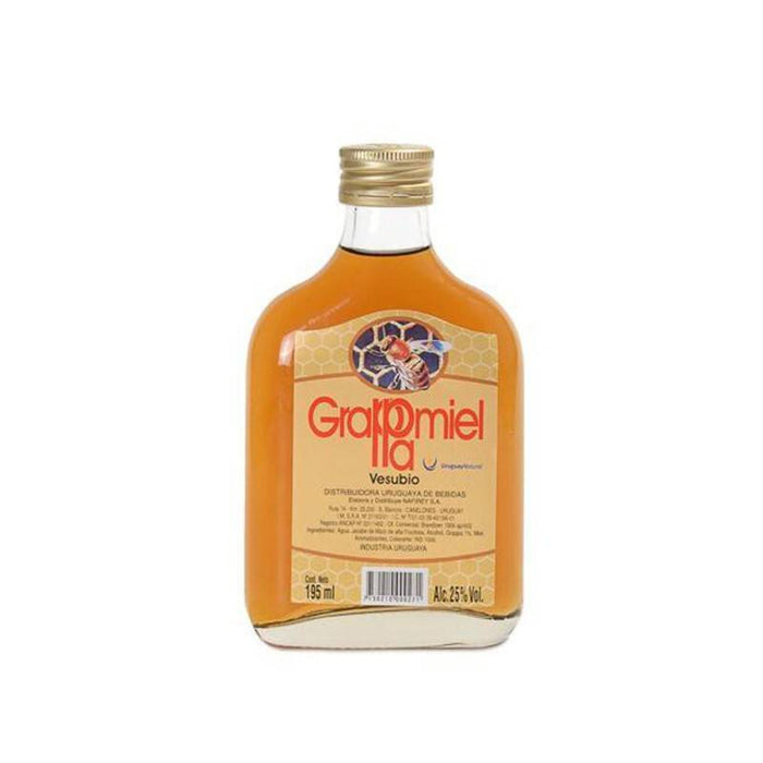 Vesubio Grappamiel Uruguayan Beverage with Grappa & Honey ABV 25%, 195 ml / 6.59 fl oz