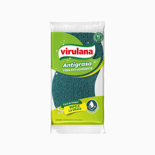 Virulana Esponja Antigrasa Multiuse Non-Stick Microfiber Sponge Ideal for Daily Dishwashing Waterproof Effect Scrub Sponge (pack of 3)