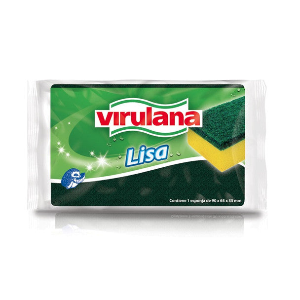 Virulana Esponja Lisa Classic Esponja Multiusos Ideal para a Lavagem Diária da Louça Esponja Esfoliante Duração Extra (pack de 3) 
