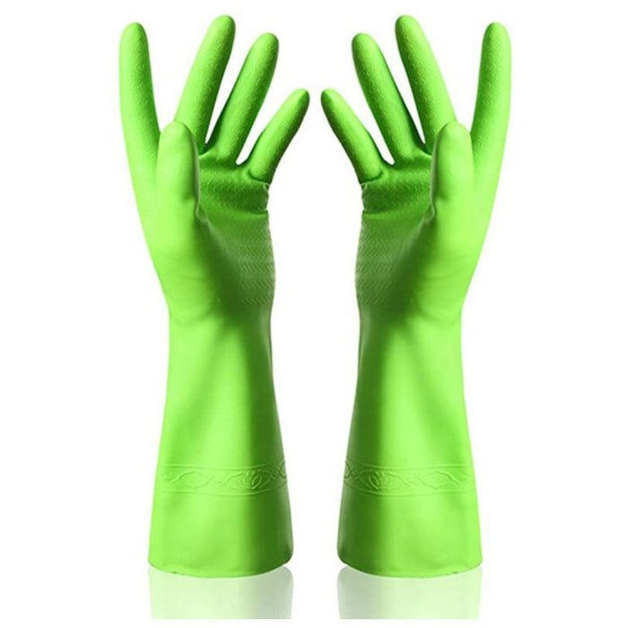 Virulana Guantes Multiuso Interior Afelpado Reusable Latex Household Gloves with Anti-Slip Fingers Perfect for Dishwashing - Large Size