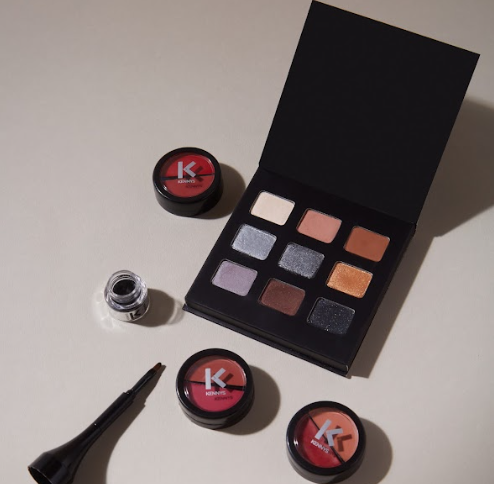 Wanda Kennys Complete Makeup Kit - Gel Eyeliner, 9-Shade Eyeshadow Palette, Volcano Sparks Lipstick