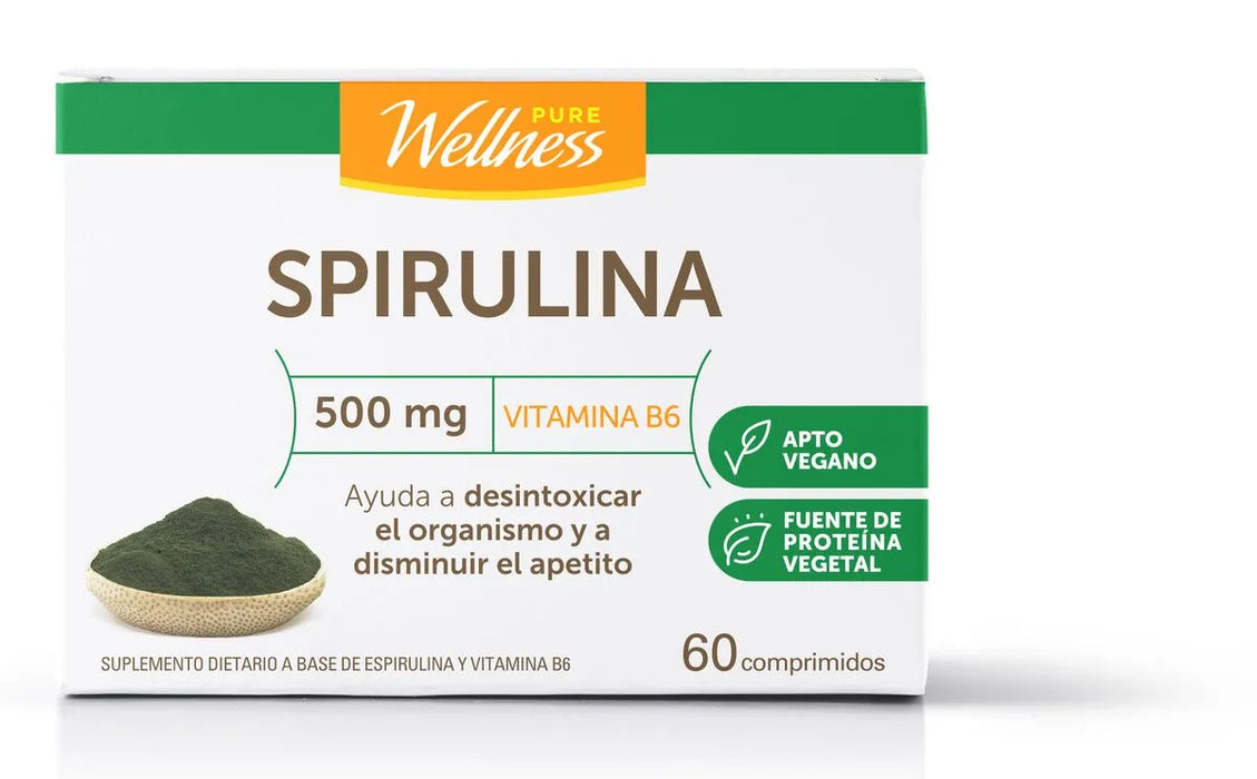 Wellness Spirulina Pure - 500g, 60 Capsules, Natural Superfood