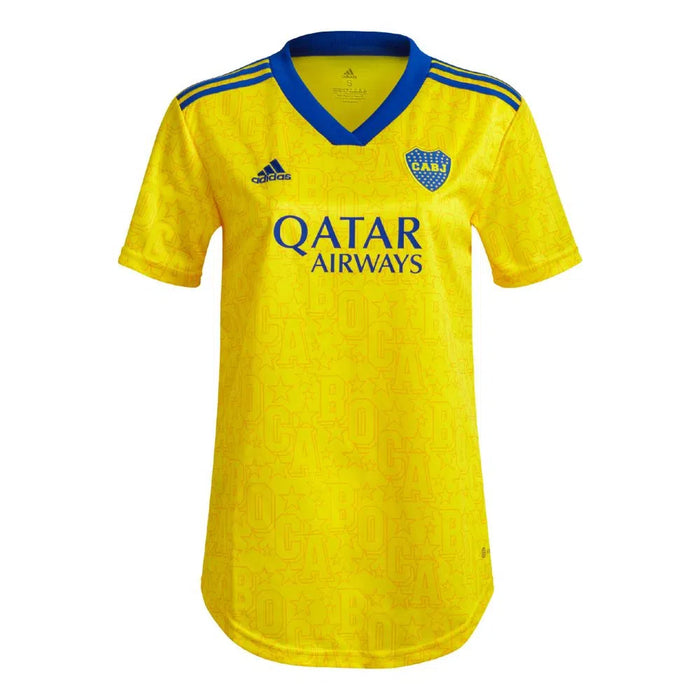 Boca Jrs 22/23 Women's Third Jersey | AEROREADY Tech | Yellow with Blue Accents