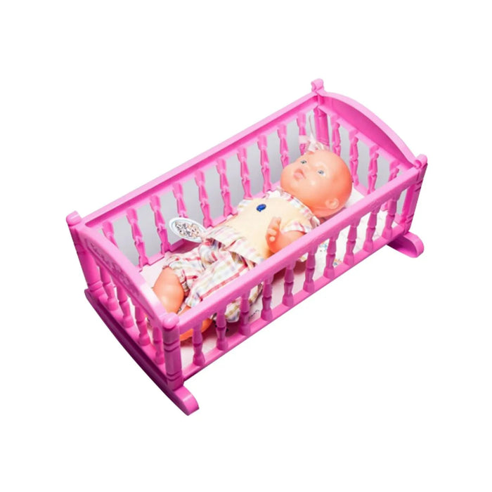 Yoly Bell Crib Rocker with 23 cm Baby Doll - Stylish Bag Included