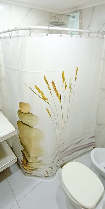 Solcitos Moda Zen Bathroom Curtains, Compatible with Any Shower Size, Elevate Your Bathroom Experience - Cortinas de Baño Zen 1.80 m x 1.80 m