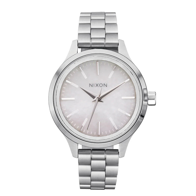 Nixon Reloj Optimist Mother of Pearl Watch Premium Black Stainless Steel  - Classic Elegance