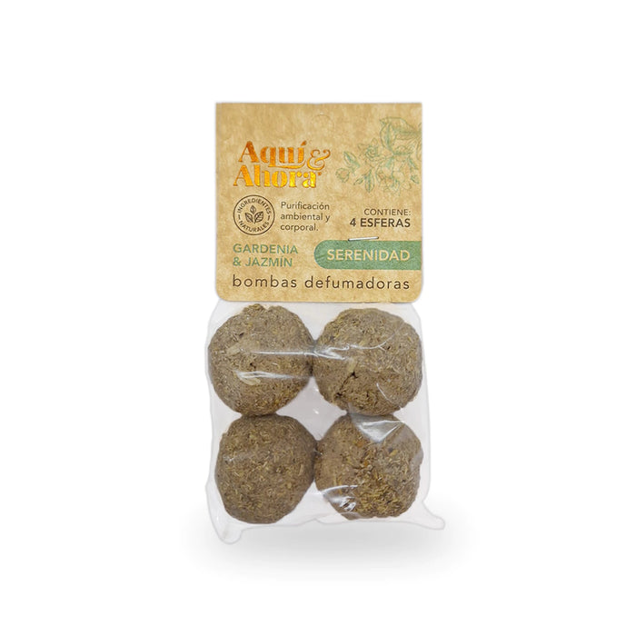 Bombas Defumadoras Round Smudge Sahumerios x4 - Serenity - Gardenia & Jasmine | Organic Scent Sticks