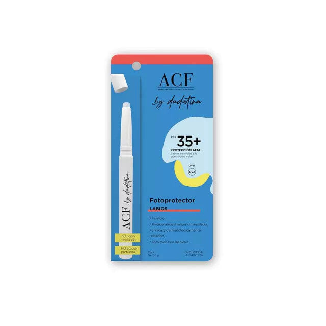 ACF by Dadatina Invisible Lip Camouflage, Foto-protector FPS SPF 35+ High Protection, 1 g / 0.03 oz