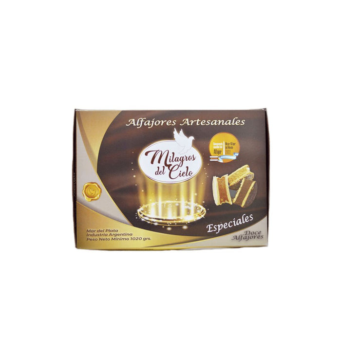 Milagros del Cielo Alfajores of Mousse Al Liquor and Special Chocolate 70% Cocoa with Dulce de Leche (12 count per box)