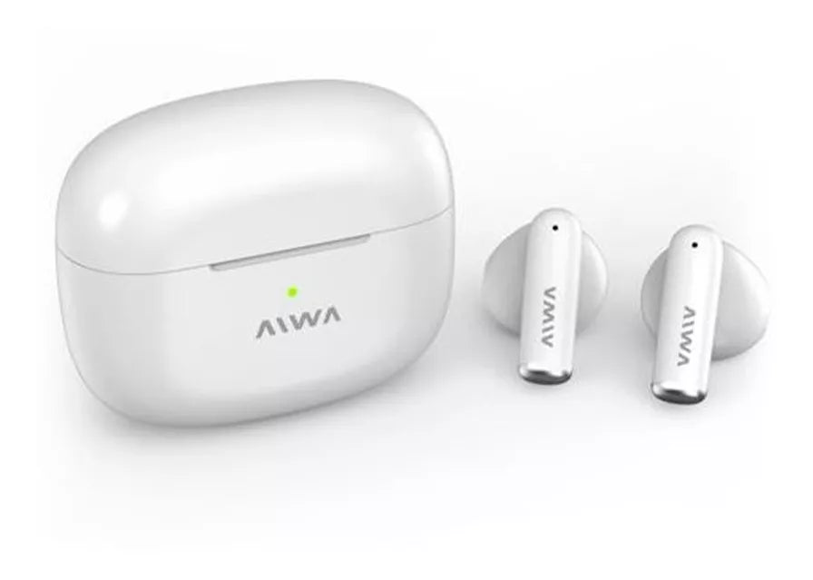 AIWA 306b Auriculares Inalambricos Wireless Bluetooth Earbuds In-ear Headphones with Microphone & Charging Case, White Color