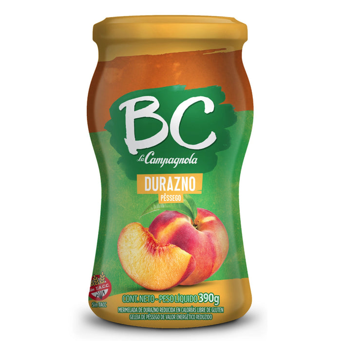 BC La Campagnola Light Peach Marmalade - Delicious Low-Calorie Jam, 390 g / 13.75 oz